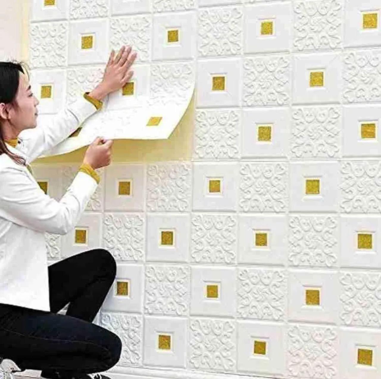 3D Brick Design Self-Adhesive Waterproof Foam Sheet 3D PE Foam Wallpaper